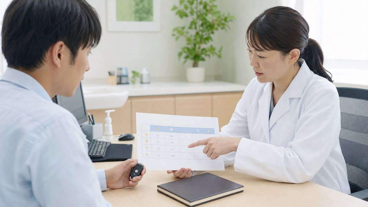 抗ヒスタミン薬の眠気と運転への影響を医師と確認する患者