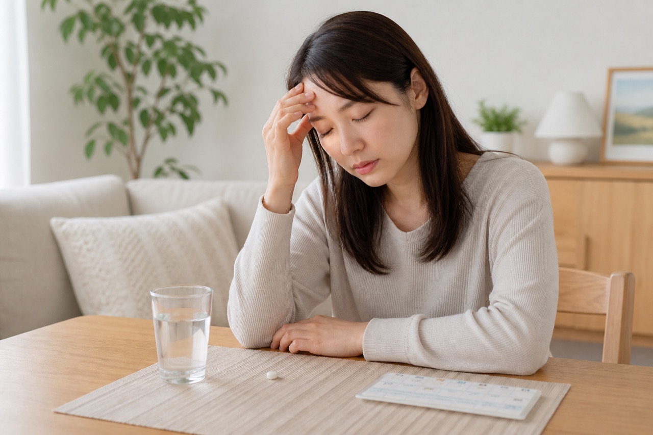 鉄欠乏性貧血による疲れやすさについて相談を考える患者のイメージ