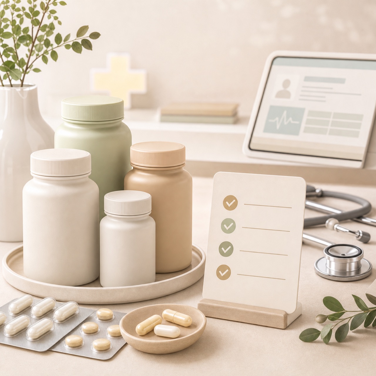サプリメントと医療用医薬品の違いを医師に相談するイメージ