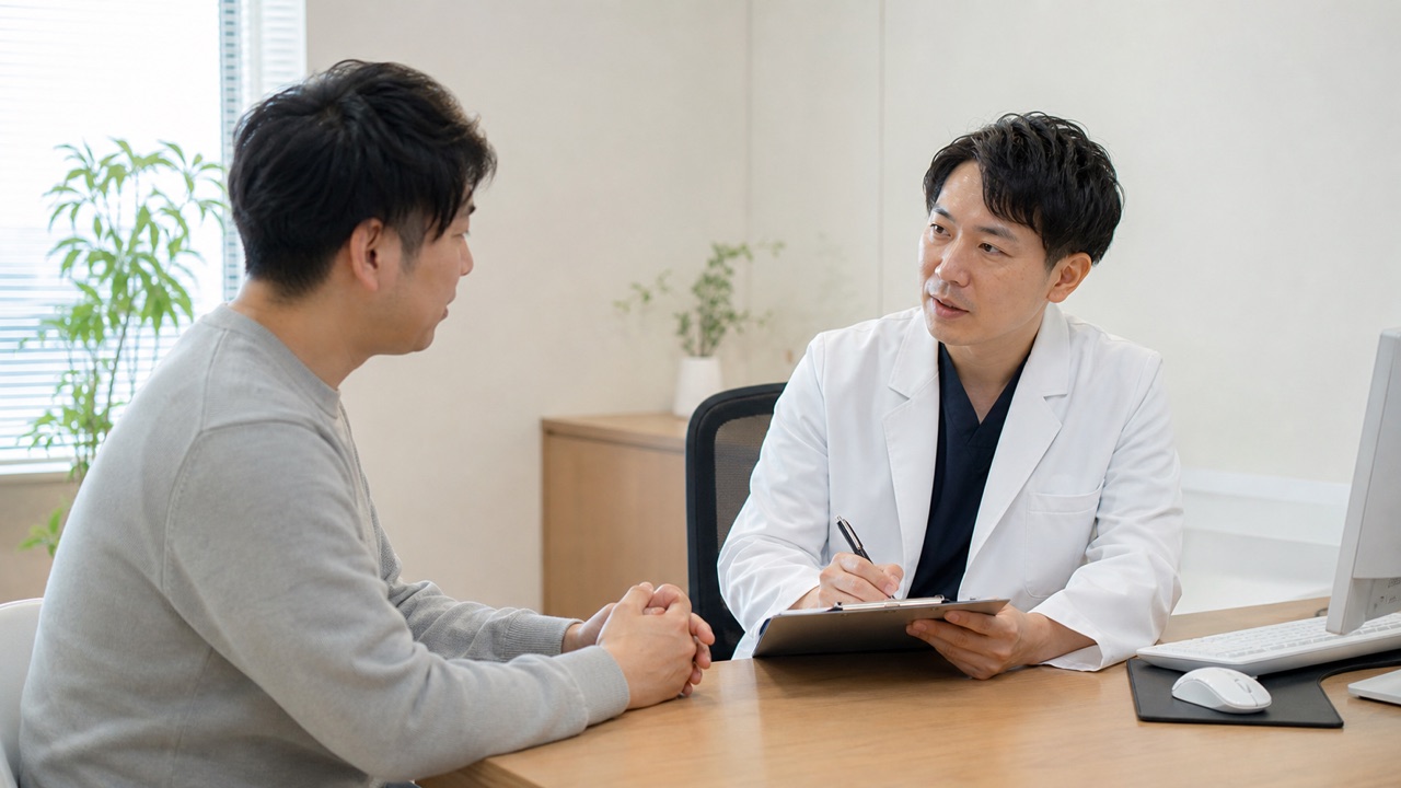 ニキビと喫煙・飲酒習慣について皮膚科医へ相談する成人