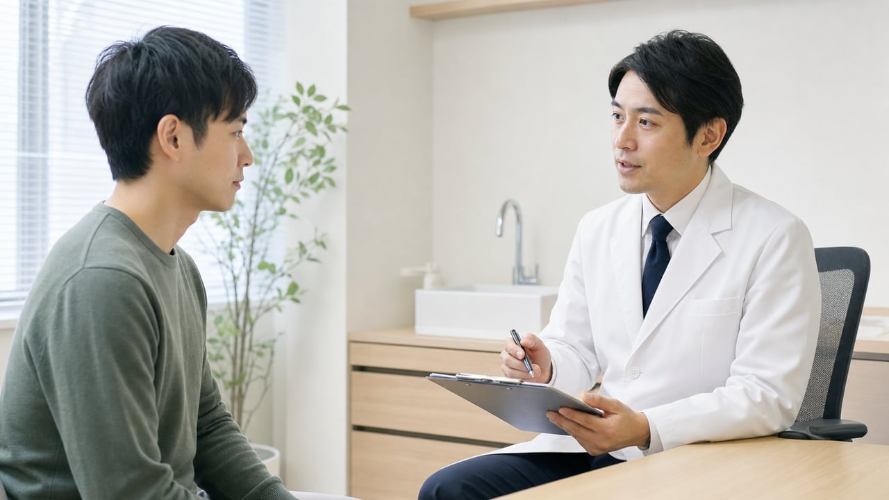 梅毒・性感染症の検査時期と治療後フォローを皮膚科医へ相談する成人男性