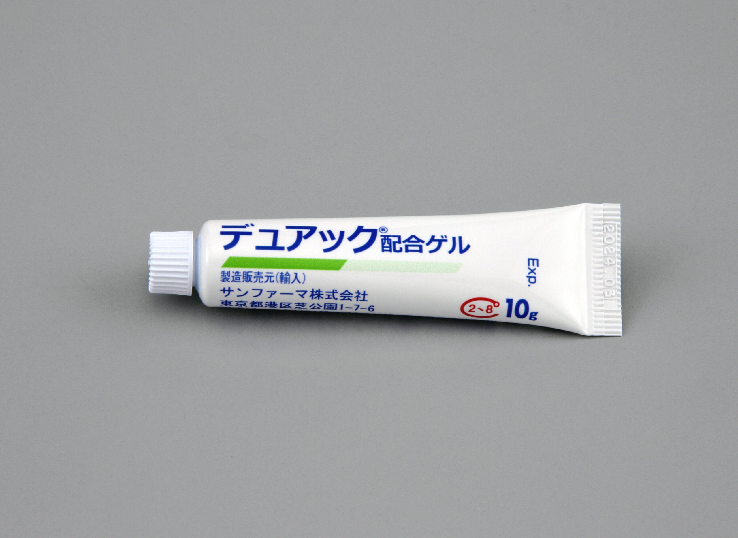 デュアック配合ゲル10gチューブの公式製剤写真