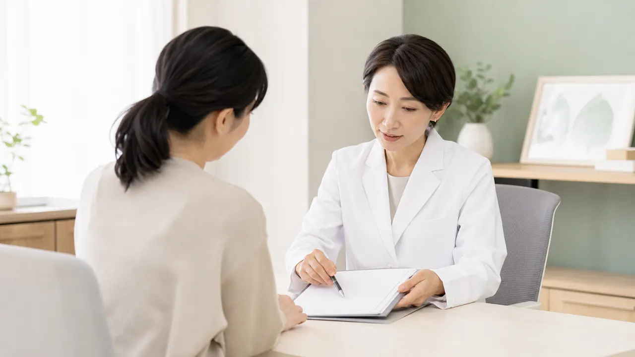 とびひの治療相談イメージ とびひの外用薬と内服薬による治療について医師へ相談するイメージ