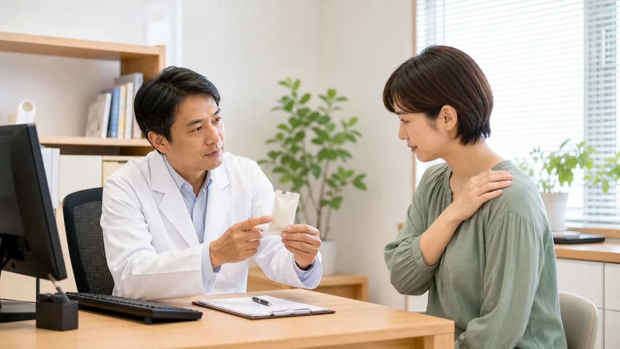 苓姜朮甘湯の服用相談 苓姜朮甘湯の服用について医師に相談している様子
