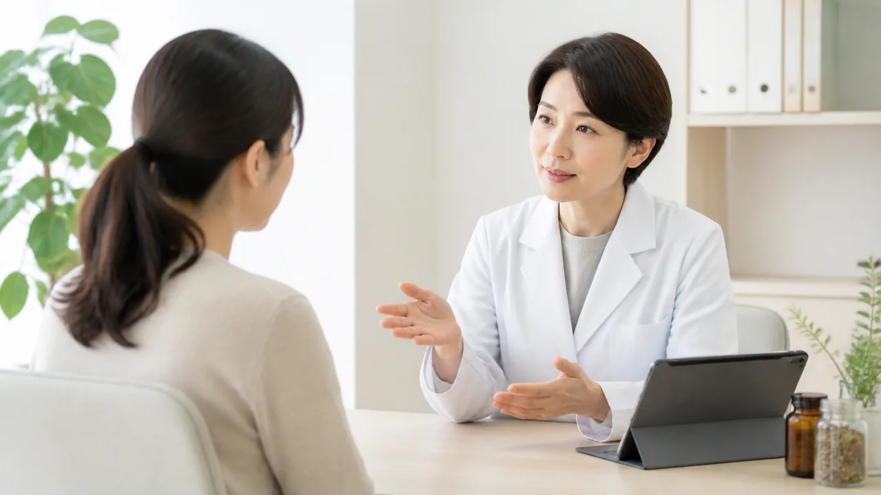 葛根湯に関する患者からのよくある質問に医師が答える様子