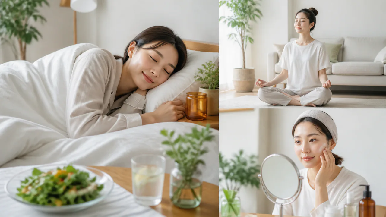 ニキビ改善のため、睡眠やストレスケアなど食事以外の生活習慣