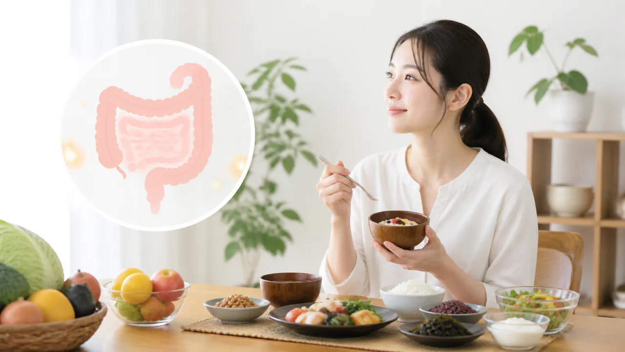 ニキビ改善に繋がる腸内環境ケア、発酵食品や食物繊維を摂る食事例