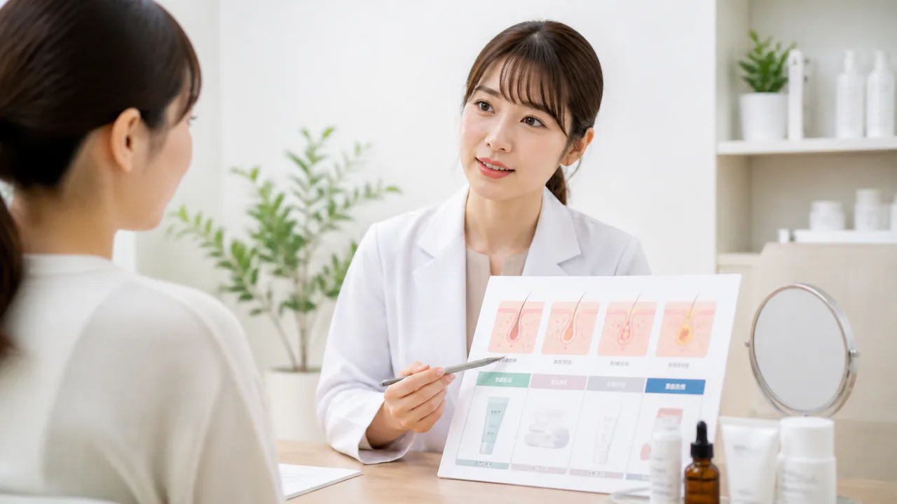 ニキビ治療の保険適用範囲と治療薬の種類を説明する医療資料