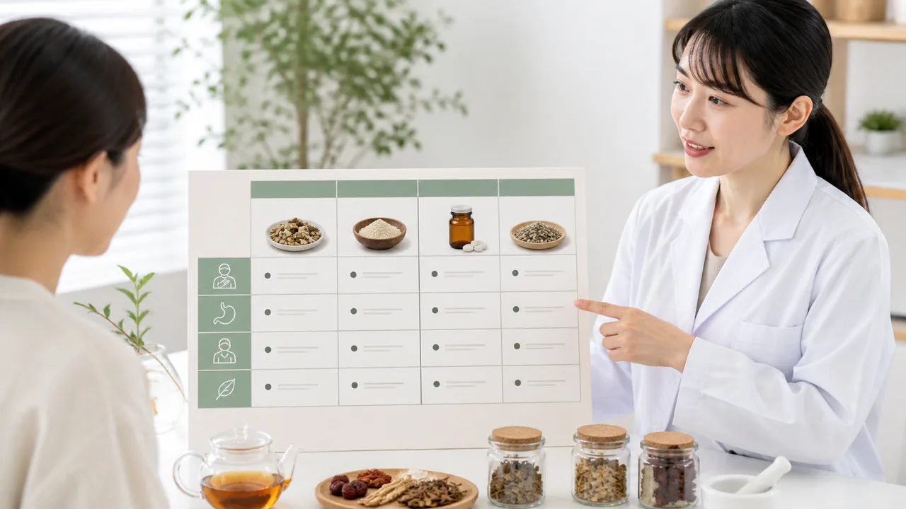 安中散と他の胃腸薬の適応症や特徴を比較した表