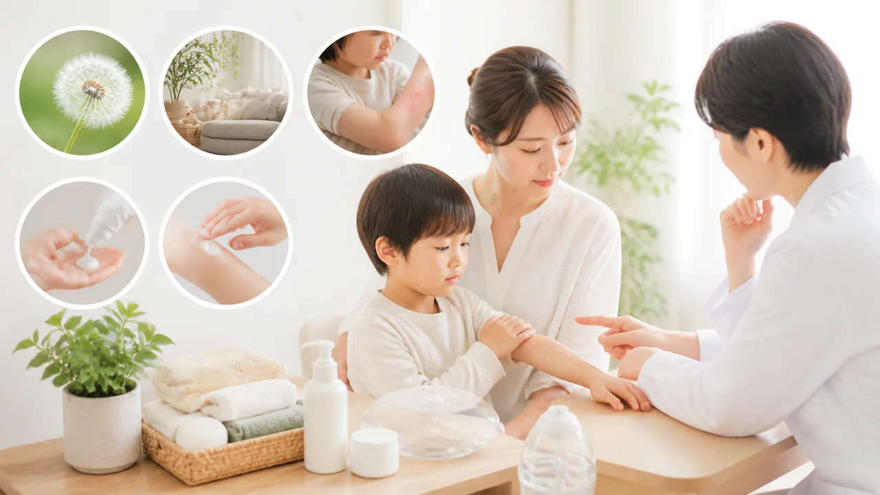 アトピー性皮膚炎の主な原因、症状、治療法をまとめた全体像