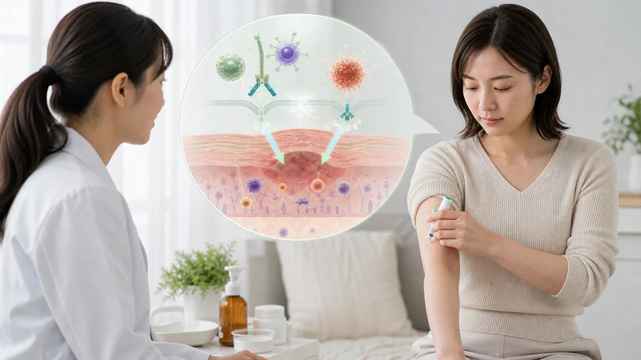 アトピー性皮膚炎の炎症を抑えるデュピクセント注射治療の作用機序と効果