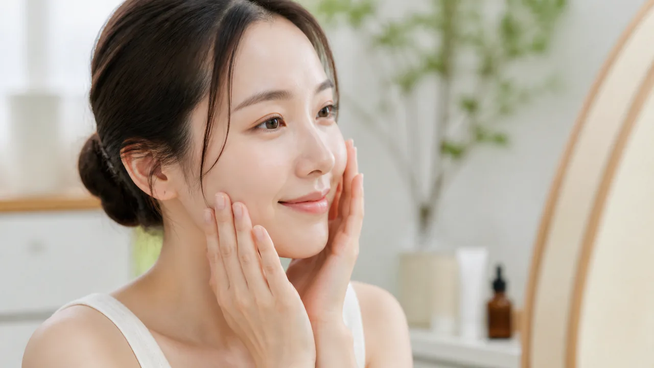 ダーマペン4による施術で肌のキメが整い、美肌効果を実感する女性の顔