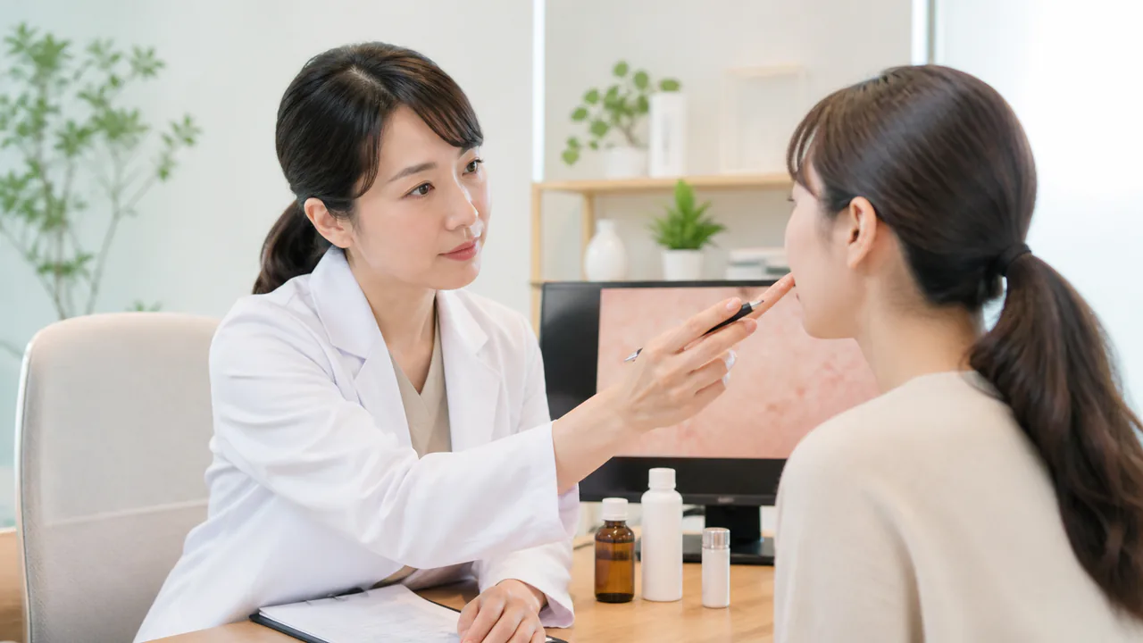 専門医がホルモン性ニキビを診断し、適切な治療薬を処方するプロセス