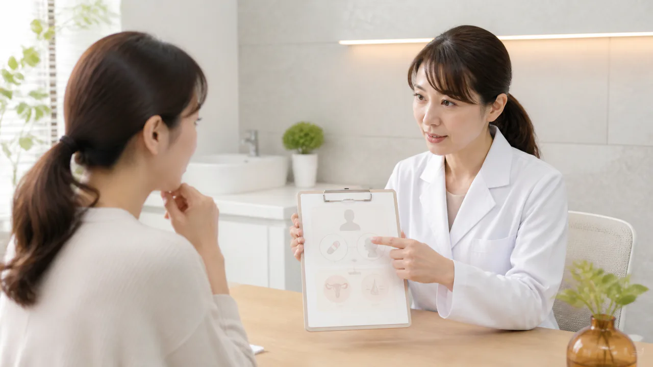 ホルモン治療を受ける際の注意点と副作用を説明する医師と患者の対話