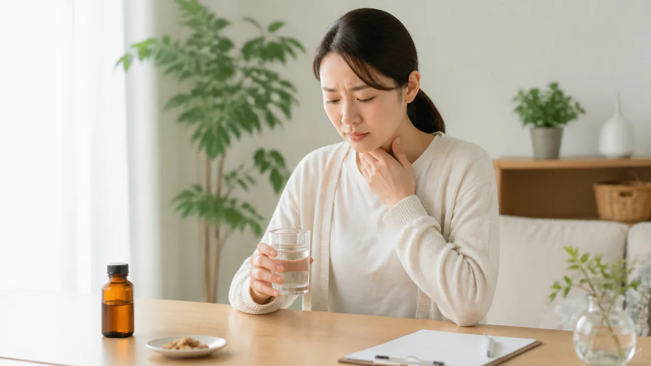 参蘇飲服用後の体調変化や副作用の可能性を示すイラスト