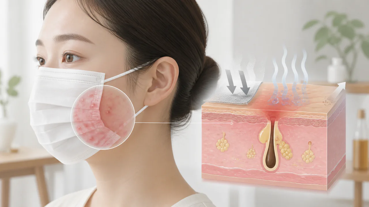 マスク着用による肌の摩擦と蒸れがニキビを悪化させるメカニズム