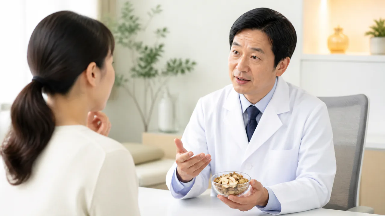六君子湯について医師が患者の質問に答える様子