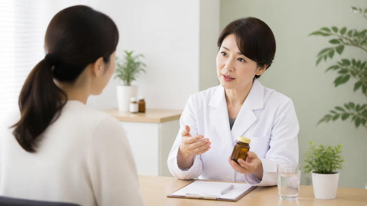 六味丸の正しい服用方法と注意点を説明する医師と患者の対話