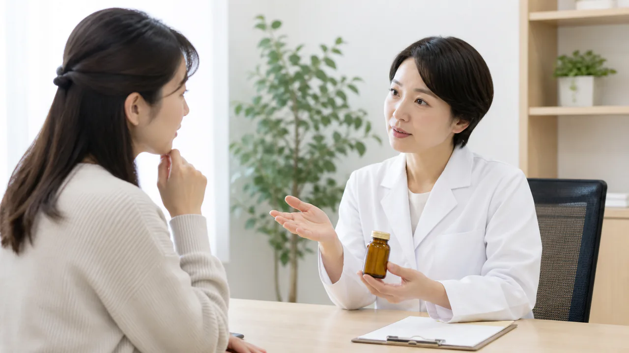柴胡桂枝湯について患者が医師に質問し、疑問を解消する様子