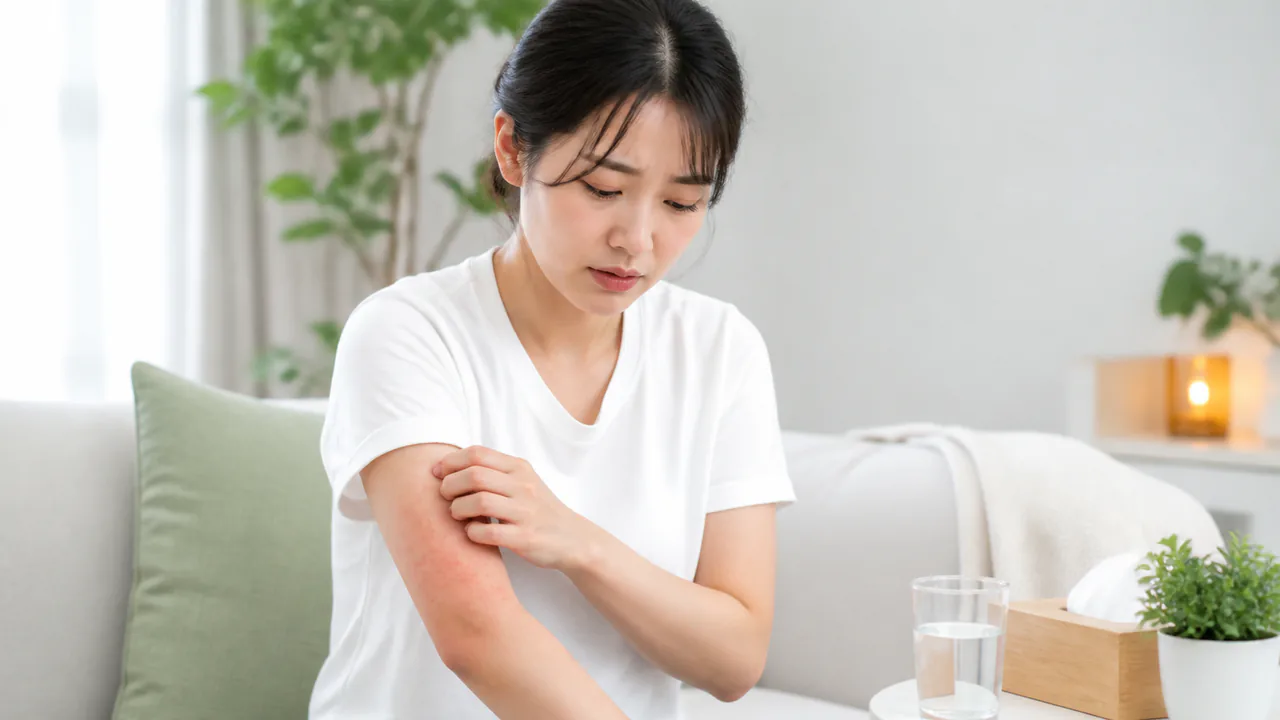 スキリージ投与後に現れる可能性のある発疹や倦怠感などの副作用症状