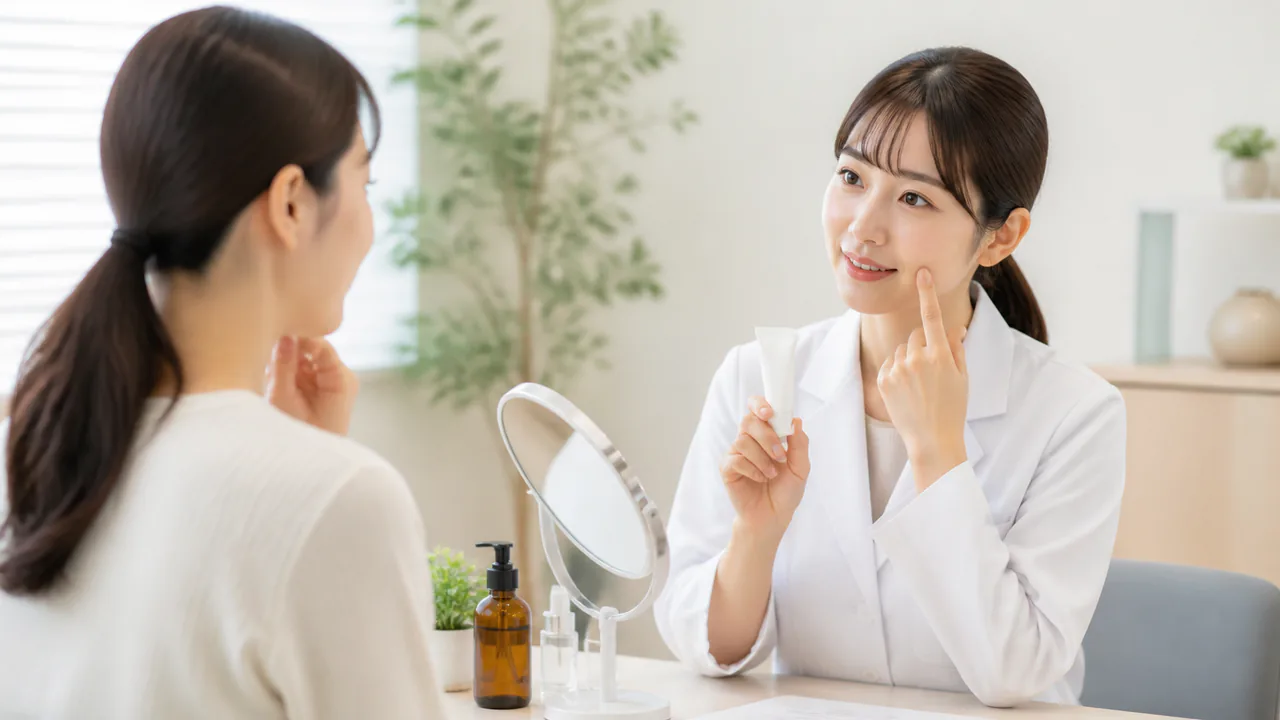 イソトレチノイン等のレチノイド系薬剤は、医師が診察、リスク説明、同意確認を行ったうえで、自由診療として適応を個別に判断します。特定の効果を保証するものではありません。特にニキビ治療においては、その多角的な作用機序から、非常に重要な役割を担っています。</p>
<p>イソトレチノイン等のレチノイド系薬剤は、医師が診察、リスク説明、同意確認を行ったうえで、自由診療として適応を個別に判断します。特定の効果を保証するものではありません。また、炎症を抑える作用や、コラーゲン生成を促進する作用も報告されており、ニキビ跡の改善にも寄与する可能性が指摘されています<sup><a href=