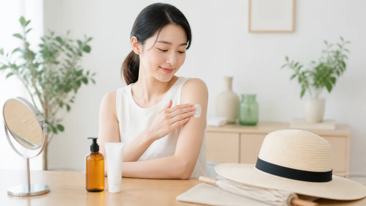 紫外線から肌を守る日焼け止めや帽子、長期的な肌健康維持